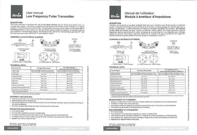 User manual Nadajnik LF Itron (1)