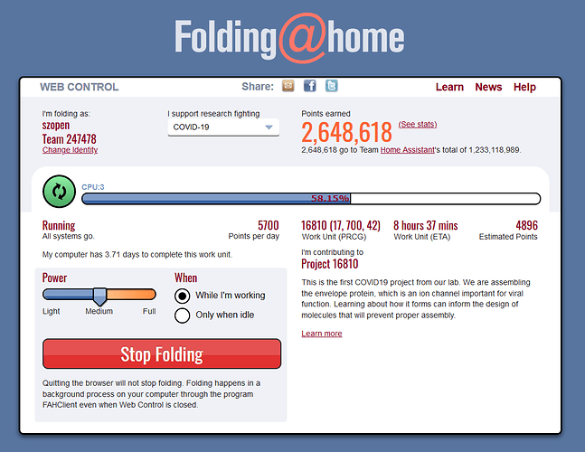 Folding home Web Control - Version 7 6 13