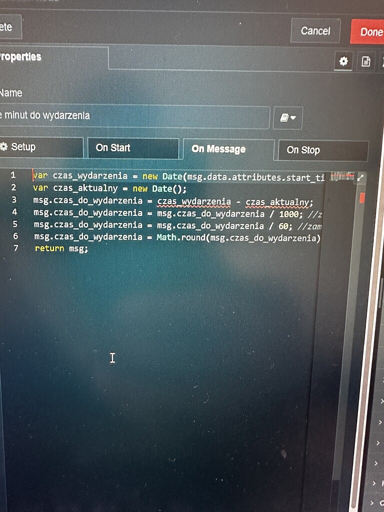 Błąd w NR JavaScript - Node-RED - ArturHome